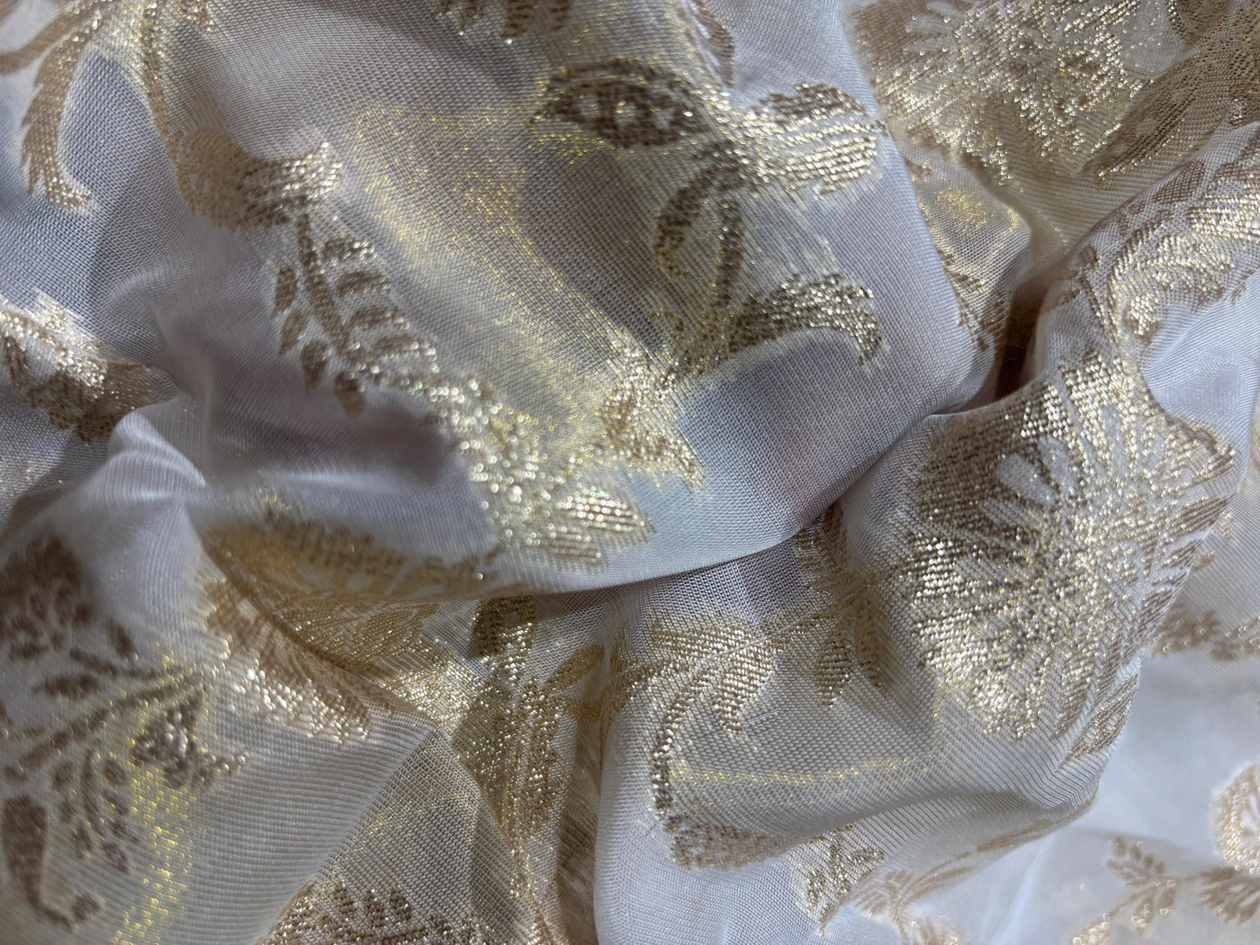 NYLON tissue with jacquard fabric  44"~wide available in 2 designs floral and scallop with motif [17442/551]