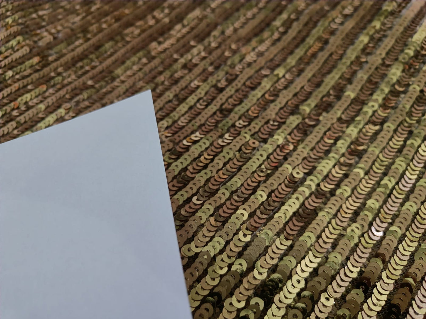 Net Fabric with diagonal sequin lycra 58'' Wide available in 2 colors gold and copper bronze