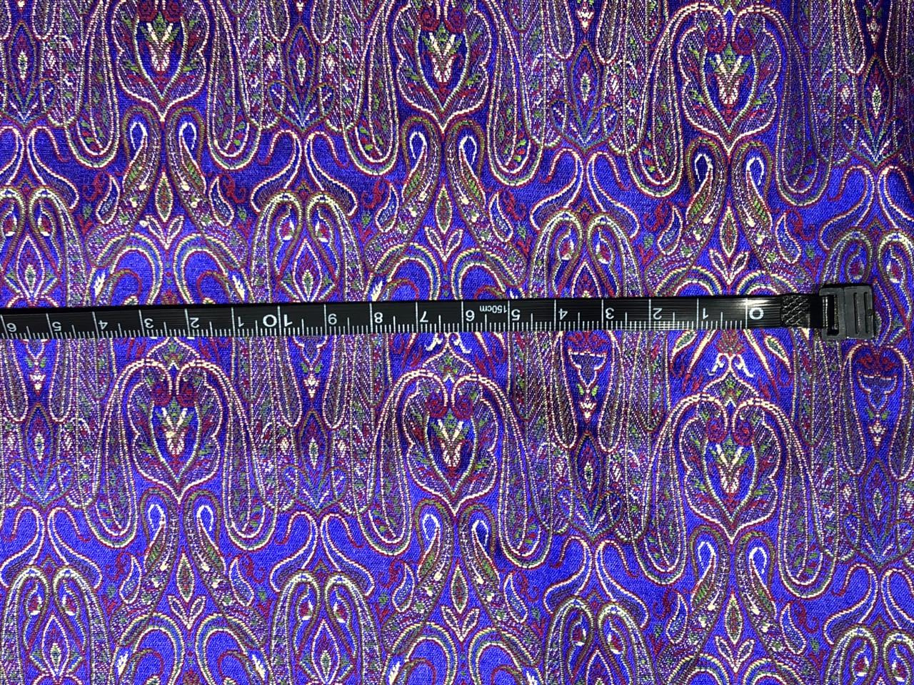 Silk Brocade fabric 44" paisley  jacquard available in 2 colors mustard ,red and green AND purple ,red and mustard BRO1049