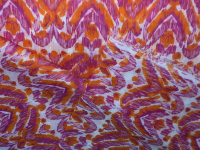 100% Cotton Poplin Print 44" wide waves of pink and orange [17278]