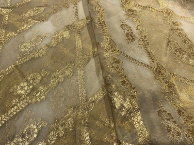 NYLON tissue with jacquard fabric  44"~wide available in 2 designs floral vines and geometric paisleys [17172/73]