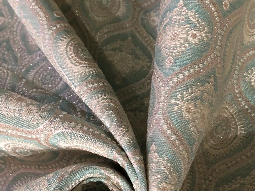 Brocade Fabric 44" wide BRO848/BRO907 available in two designs and color blueish grey and dusty rose red