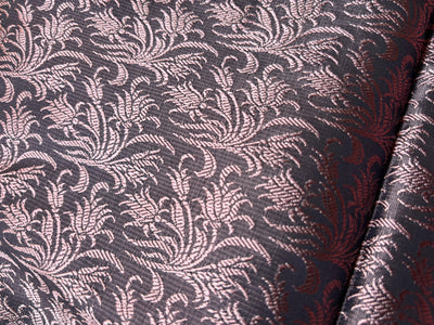 Brocade Fabric  brown with pinkish brown Floral Jacquard  44" BRO1029[1]