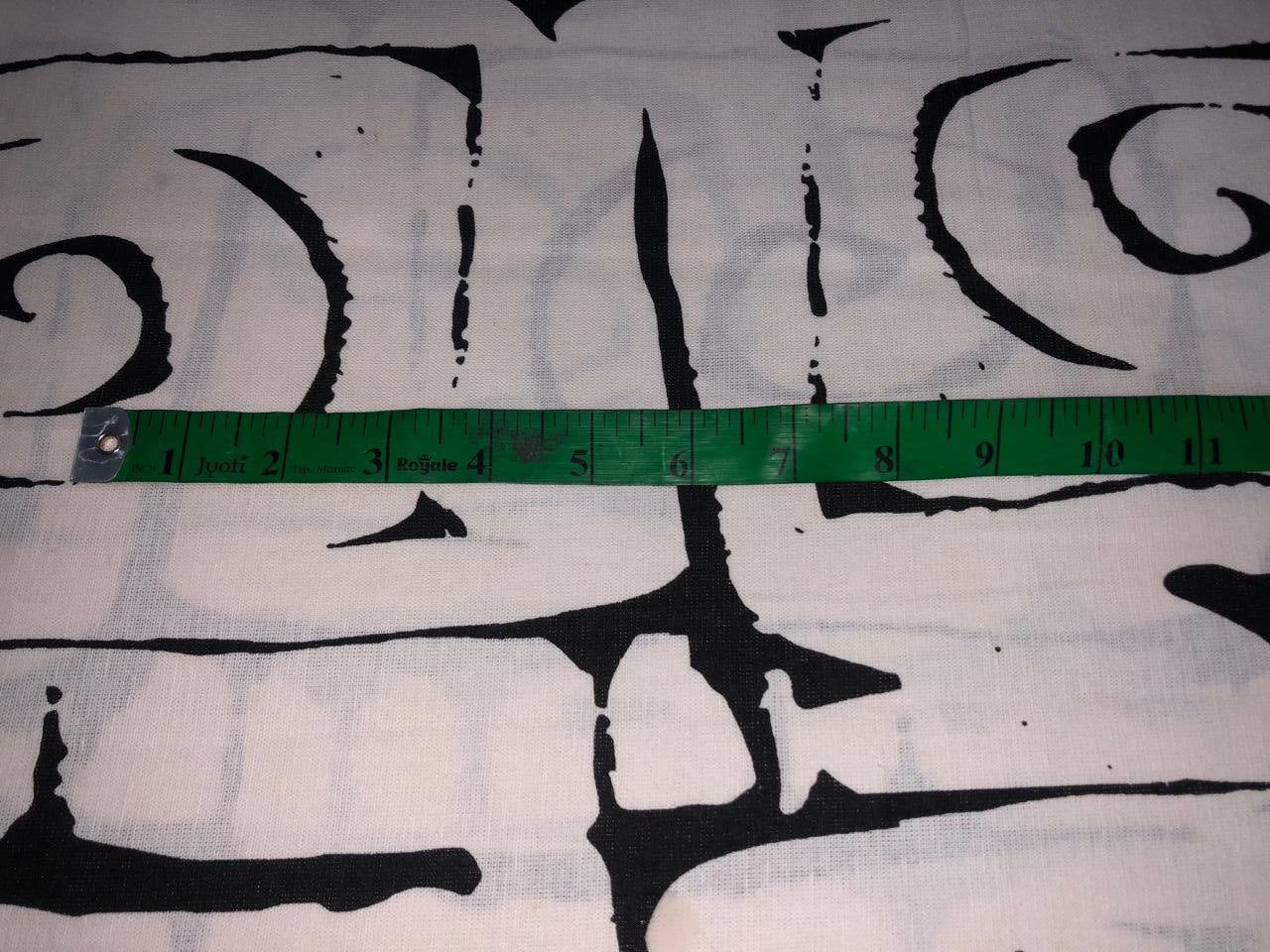 100% Linen black and white abstract  digital print fabric 58" wide [17302]