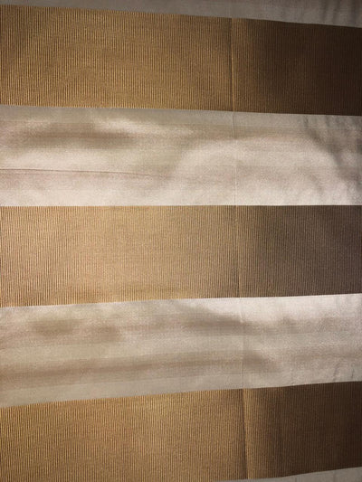 100% silk taffeta STRIPE cream and gold jacquard stripe TAFS139[14]