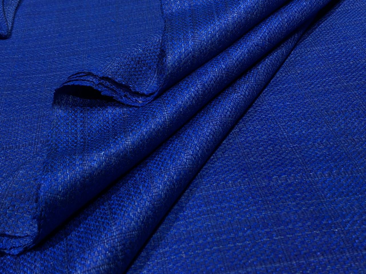 HEAVY MATKA SILK FABRIC ROYAL BLUE  44" wide HANDLOOM WOVEN,4 PLY MATKA [17646]