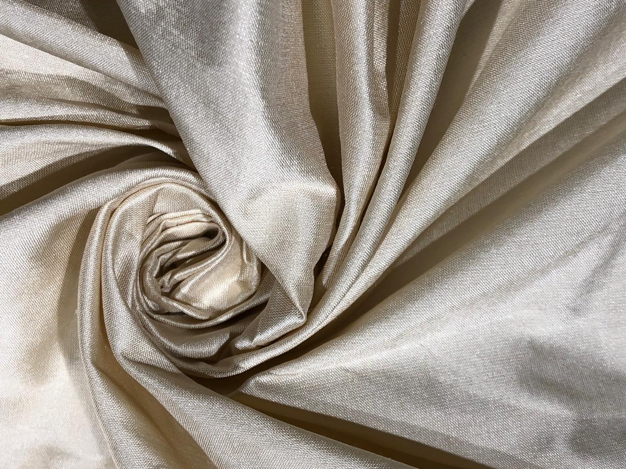Pure SILK DUPIONI FABRIC Light Golden Cream x Gold colour DUP#160[2]
