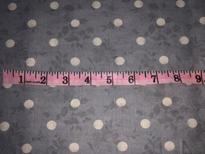 100% linen  digital print fabric 44" wide available in 2 colors grey with floral  dotted and salmon pink dots [15972/15973]