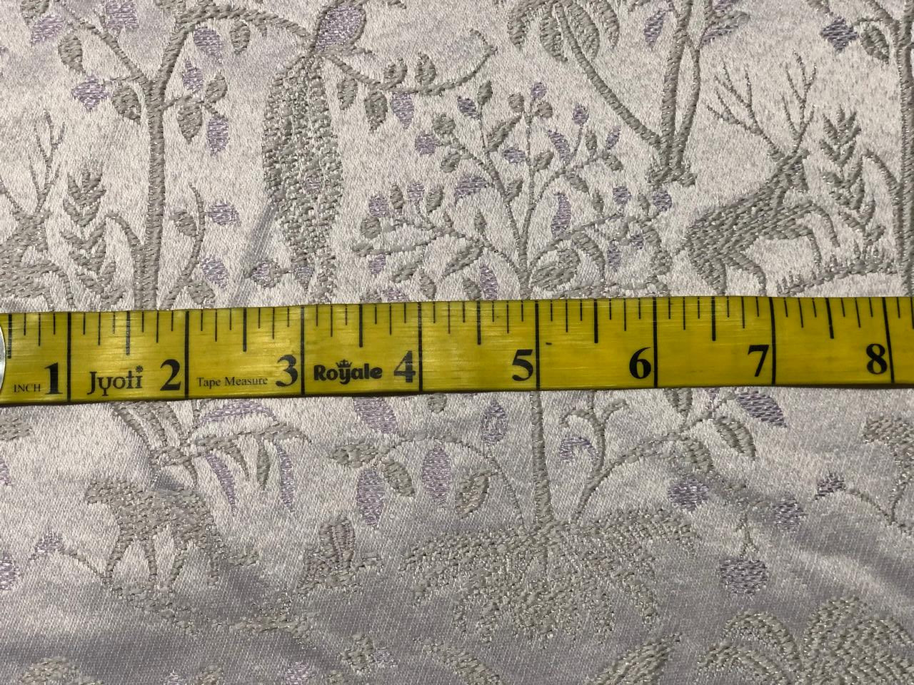 Silk Brocade fabric  jacquard with  subtle embroidery with subtle shimmer 54"lilac and silver grey BRO1034[4]