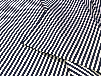 100% Cotton 40'S STRIPES  58" wide AVAILABLE IN 3 COLORS white and denim blue/white and navy and denim blue and white