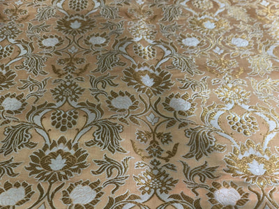 Silk Brocade fabric dark gold x metallic gold color 44" wide BRO1036[1]