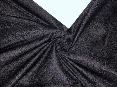 Brocade Fabric JET BLACK Color 44" WIDE BRO966[3]