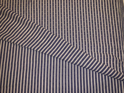 100% Cotton Poplin denim blue color dobby stripe  53" wide [18486]