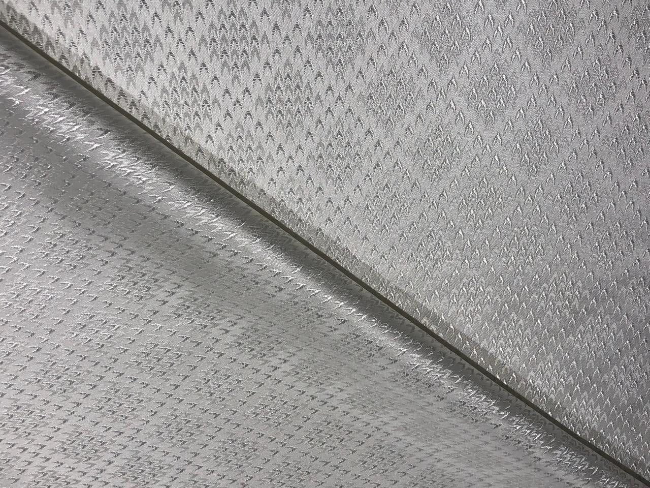Silk Brocade fabric 56" white with self motif  jacquard BRO1062[2]