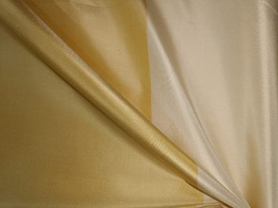 100% silk taffeta fabric light gold x cream color stripes 54"wide TAF#S44