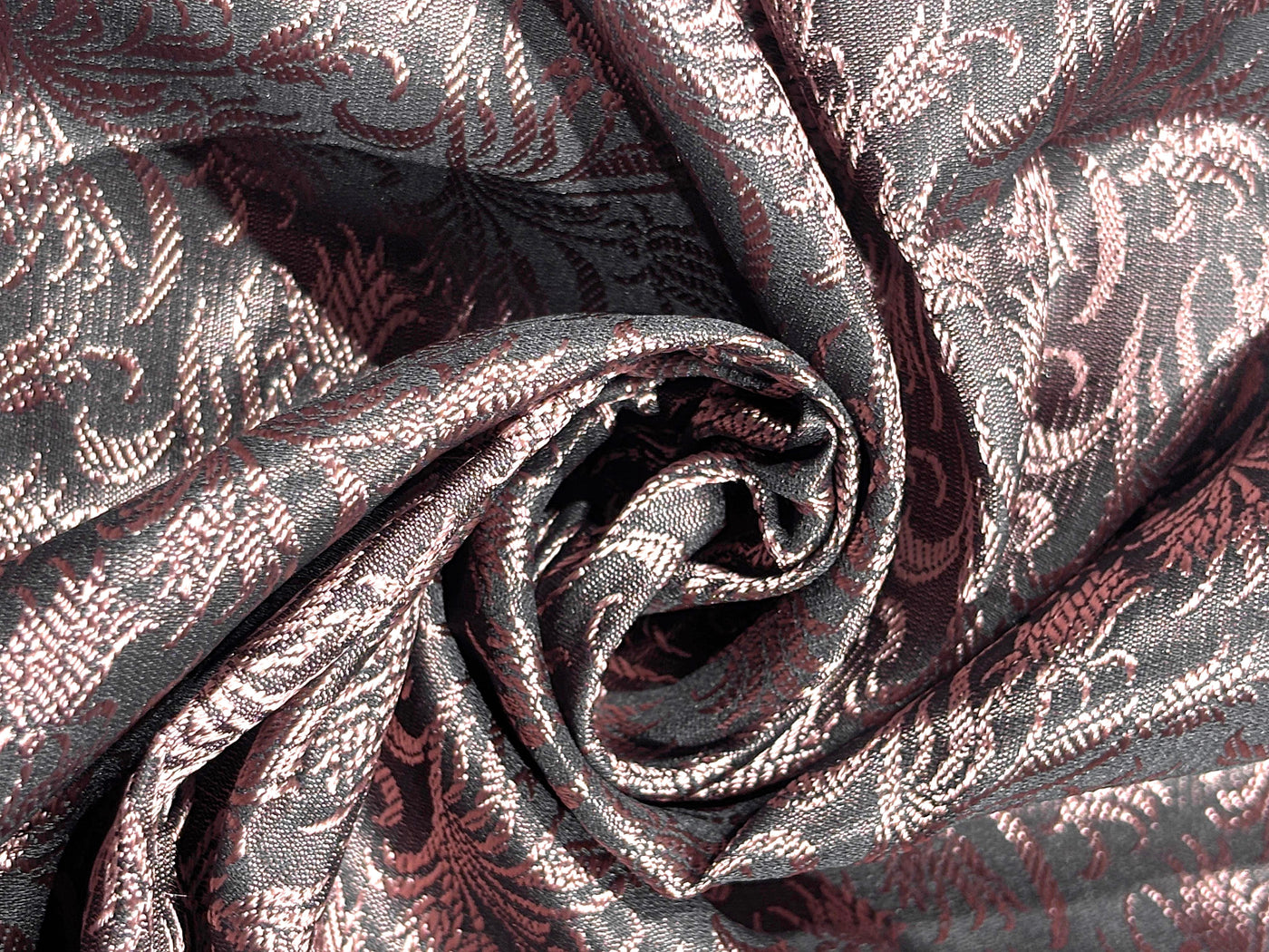 Brocade Fabric  brown with pinkish brown Floral Jacquard  44" BRO1029[1]