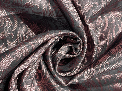 Brocade Fabric  brown with pinkish brown Floral Jacquard  44" BRO1029[1]