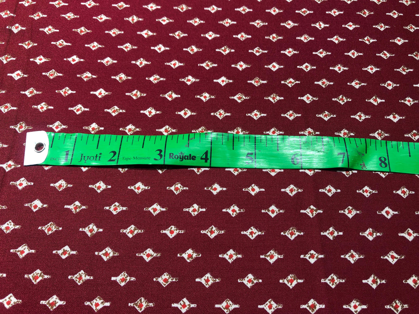 Premium Viscose Rayon fabric with foil print tiny motifs available in 2 colors navy and burgandy