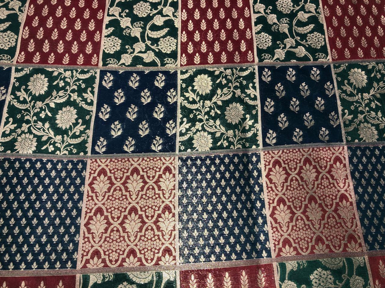 Silk Brocade fabric multi colour jacquard 44" wide BRO1071 available in 8 different color combinations[BRO1071[1-8]]