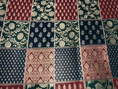 Silk Brocade fabric multi colour jacquard 44" wide BRO1071 available in 8 different color combinations[BRO1071[1-8]]