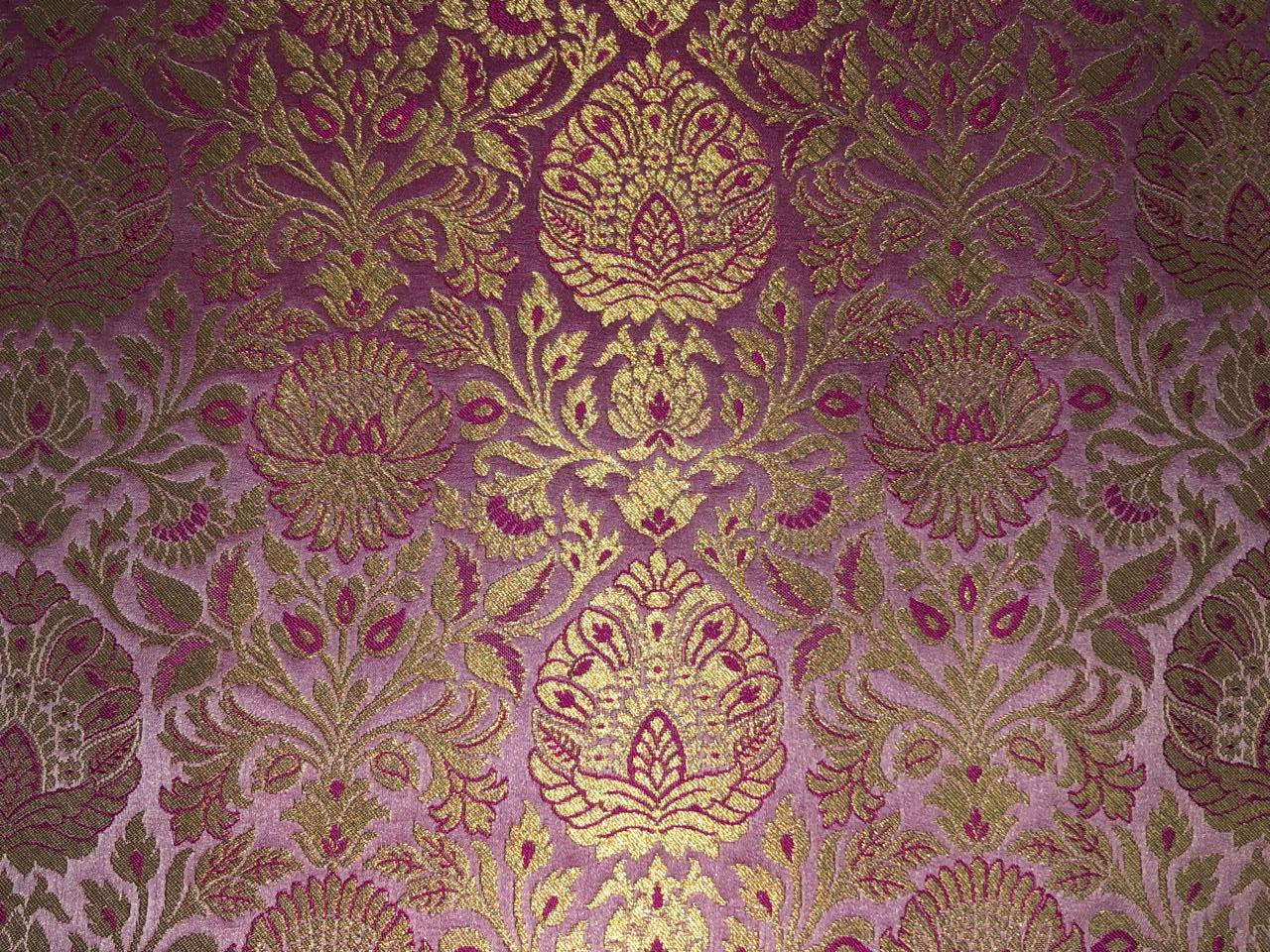 Silk Brocade fabric  jacquard available in 7 colors mulberry, burgundy, candy pink, teal, mustard, green x red  and turquoise BRO1026