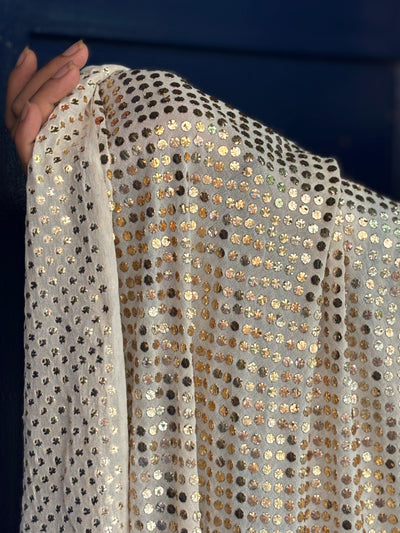 Embroidered  mukesh  ,a traditional Indian embroidery 44" wide and 3.60  yards long.[17690]