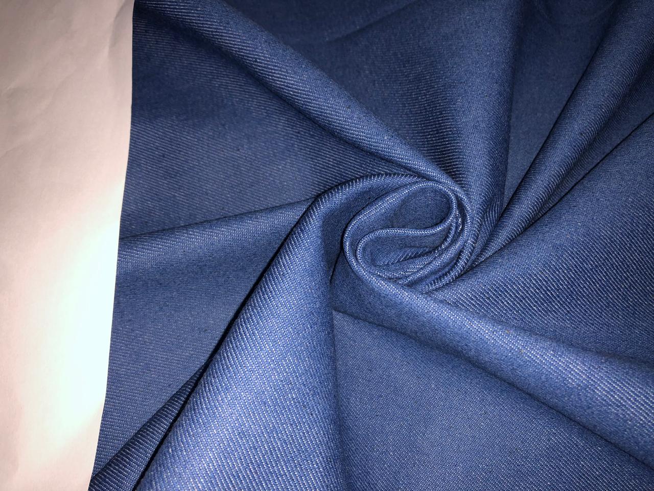 100% Cotton Denim Fabric 58" wide available in 2 COLORS bright shade of sky blue and brown