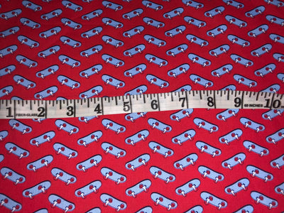 100% Cotton Poplin  Beach Prints 58" wide available in 4 prints red with blue skates/ bird bright orange flowers and the beach scene