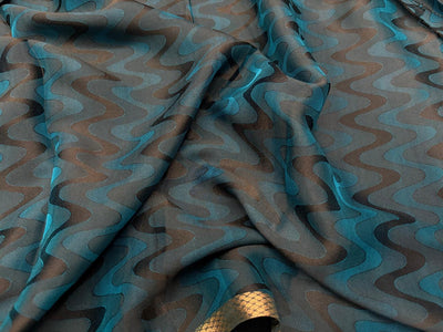 100% Silk Crepe Jacquard Fabric – Two-Tone Finish in Teal,Navy & Green/Burgundy & Red/Gold  44” Wide  16 Momme [18369/70/71]