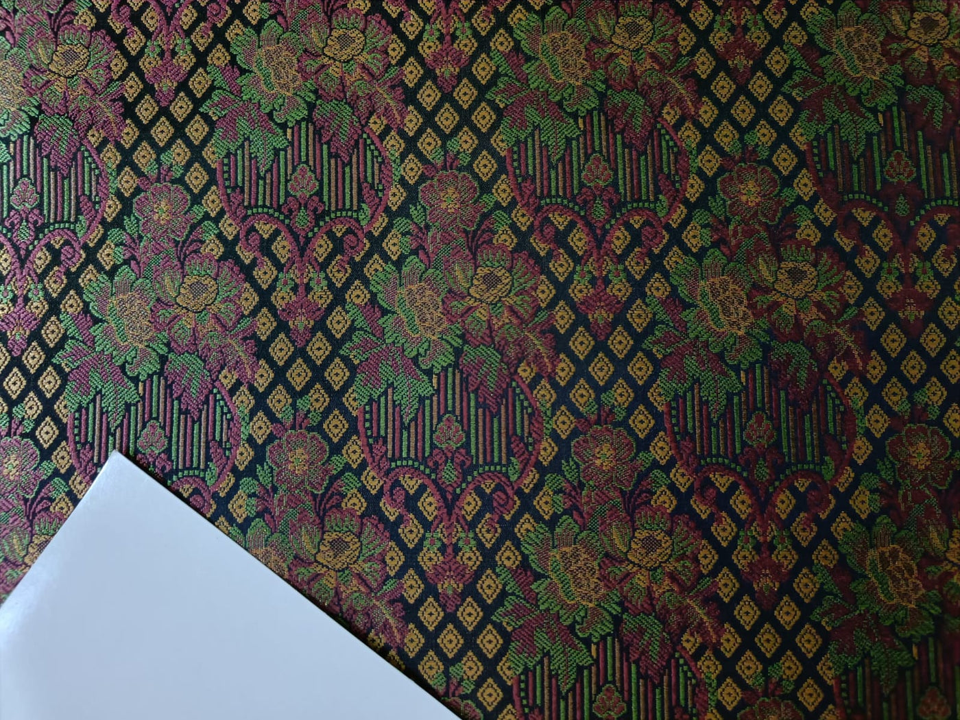 Silk Brocade jacquard fabric 44" wide BRO894 available in Four colors blue/brown/pinkand black