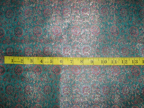 Silk brocade fabric Green, Pink, Purple & Gold 44" wide BRO38[2]