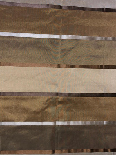 silk taffeta fabric caramel,gold & khaki with satin stripes 54" wide TAFS147[3]