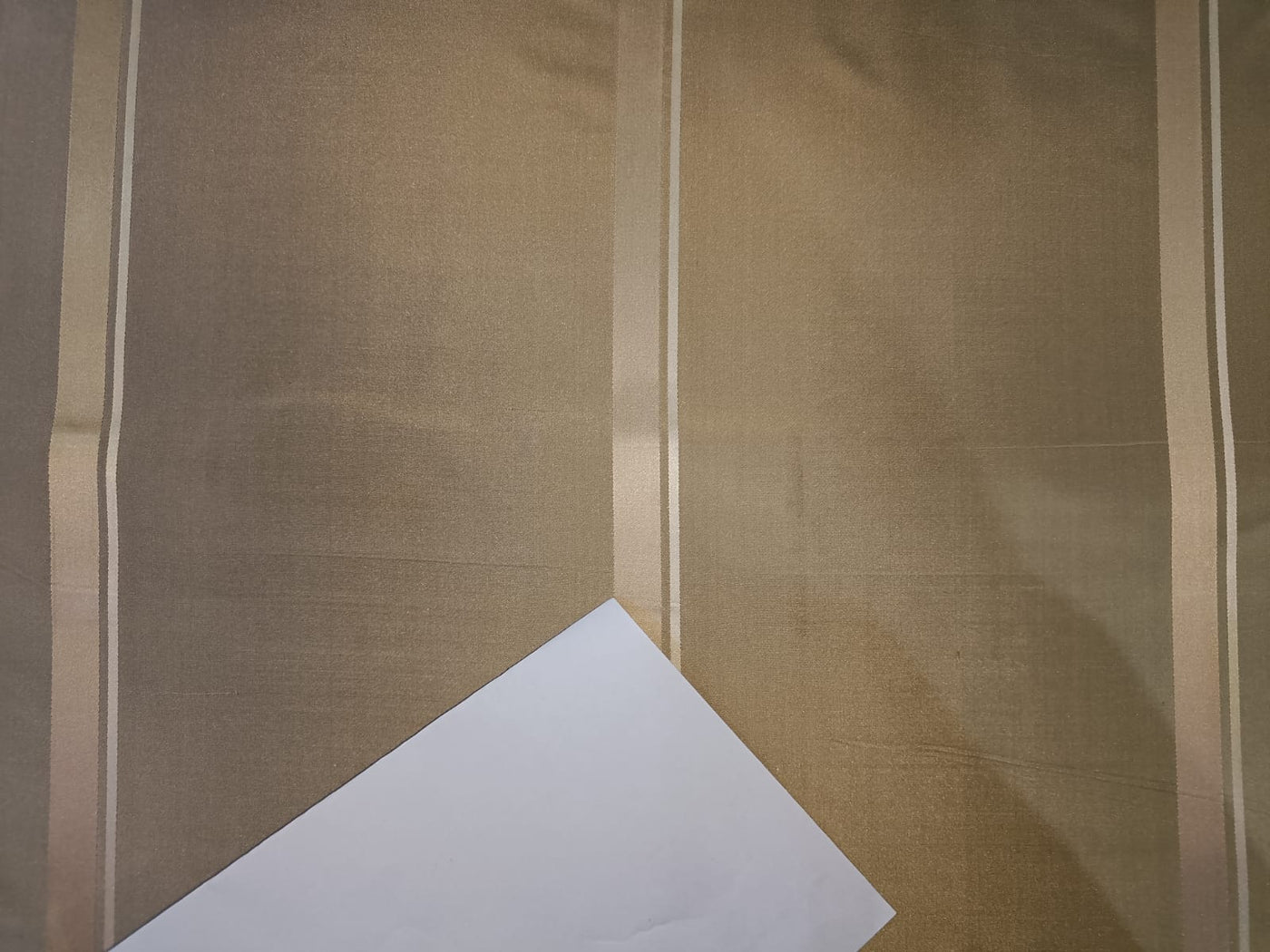 100% Silk Taffeta Fabric Shades of Beige & Cream colour with Satin Stripes 54" wide TAF#S102[2]