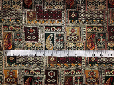 Silk Brocade fabric squares and rectangle motifs with intricate designs within available in pinks ,navy and deep bottle green  BRO1095