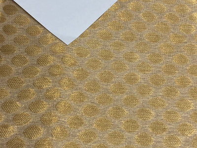 SILK Georgette Fabric GOLD Color with JACQUARD Metallic GOLD Small Motif [16437]