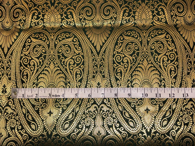 Silk Brocade fabric beautiful paisley  jacquard available in navy and green BRO1073[1/2]]