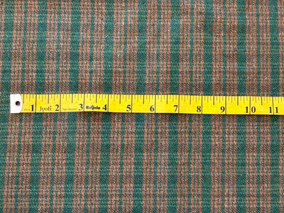 Tweed Premium Suiting Wool Blended plaids in green and  mustard tan Fabric 58" wide [18280]