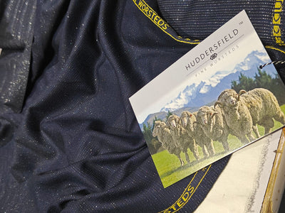 Suiting Billionaire  fabric 82 % sustainable bamboo x 18 % metallic lurex navy blue [17726]