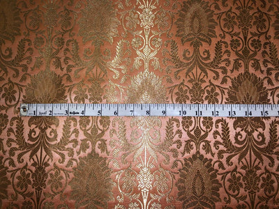 Silk Brocade fabric mulberry with beautiful gold  jacquard BRO1076[1/2]