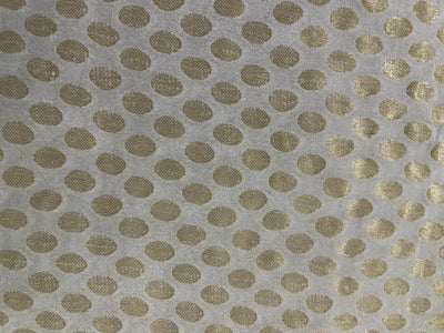 Georgette Fabric Ivory Color with Metallic Gold Small Motif