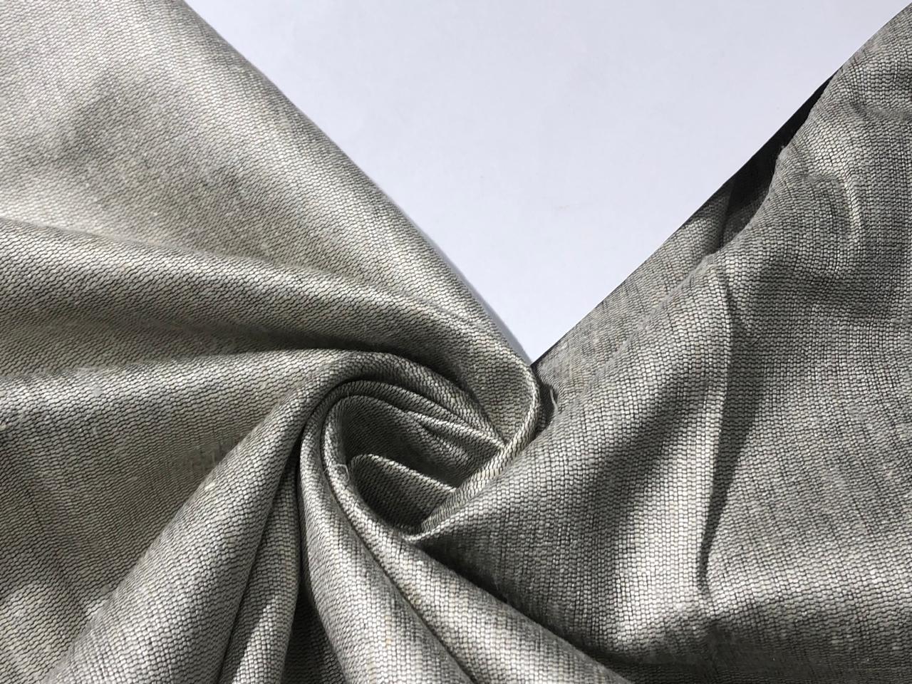 SILK TUSSAR BHAGALPURI RAWSILKS 44"available in 2 colors dark olive and silver grey [16784/86]]