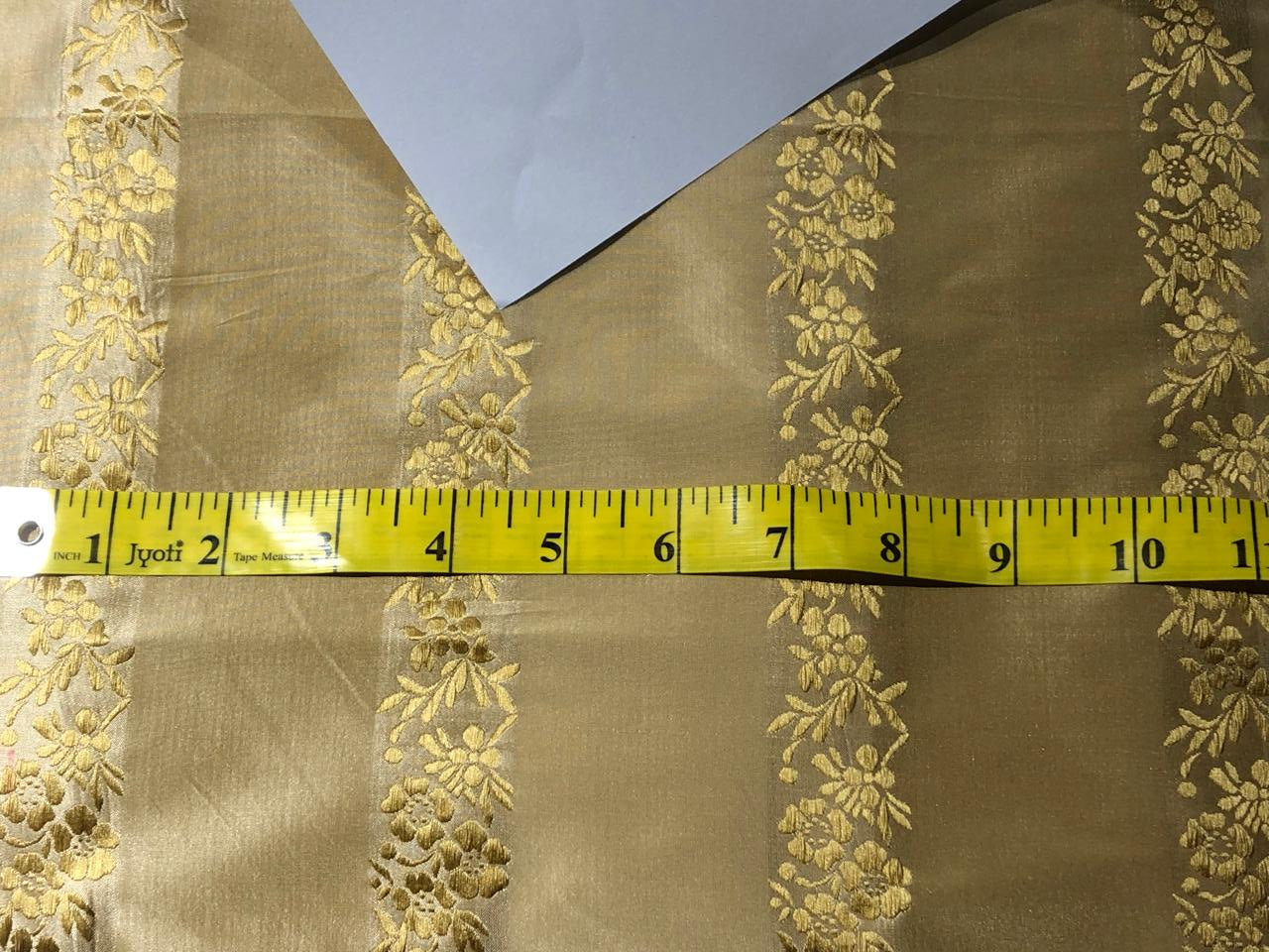 100% Silk Taffeta Jacquard Fabric  GOLD WITH GOLD JACQUARD TAFJACNEW18