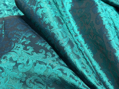 Brocade Fabric TEAL color self jacquard 44" wide BRO1027[1]