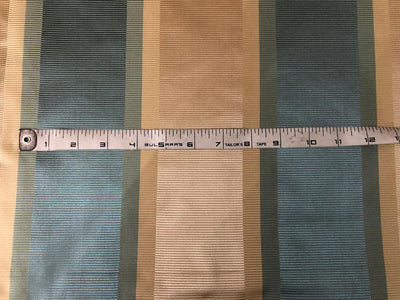 100% silk taffeta ribbed horizontal stripe blueish grey and beige TAFS143-54&quot; wide