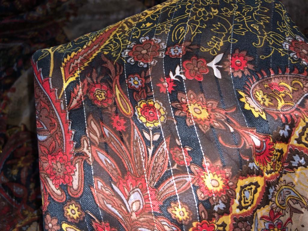 Chiffon Satin stripe  fabric 44" wide available in two designs paisley and animal print