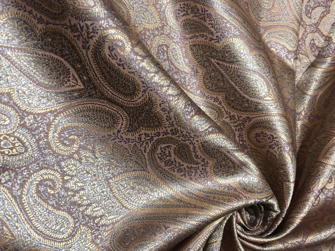 Silk Brocade fabric 44" wide paisley jacquard available in 3 colors pink and blue ,red and green and pastel pink and slate blue BRO1037