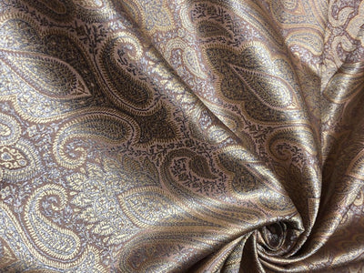 Silk Brocade fabric 44" wide paisley jacquard available in 3 colors pink and blue ,red and green and pastel pink and slate blue BRO1037