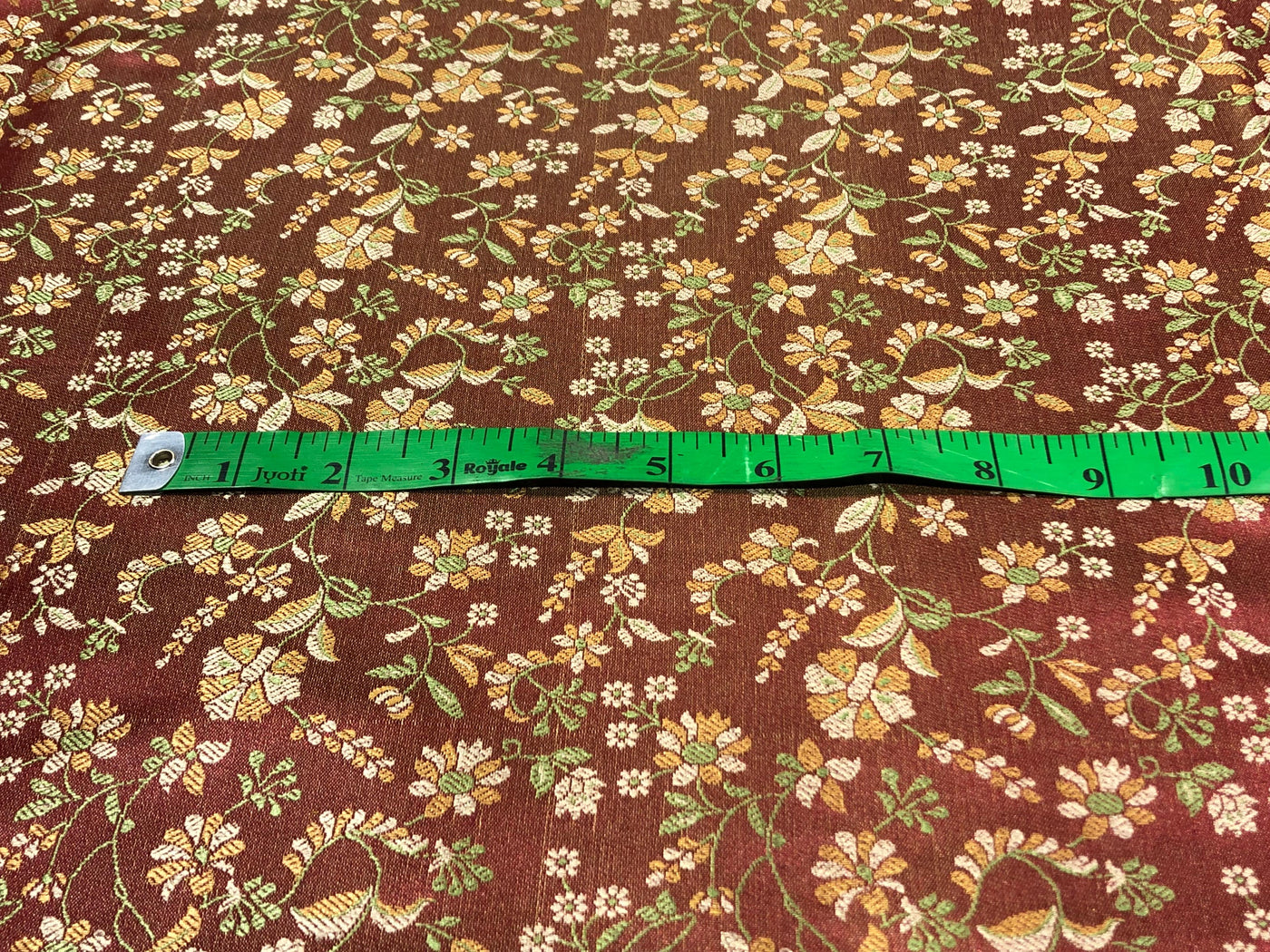 Silk Brocade fabric deep burgandy with metallic gold floral   jacquard  BRO1022[4]