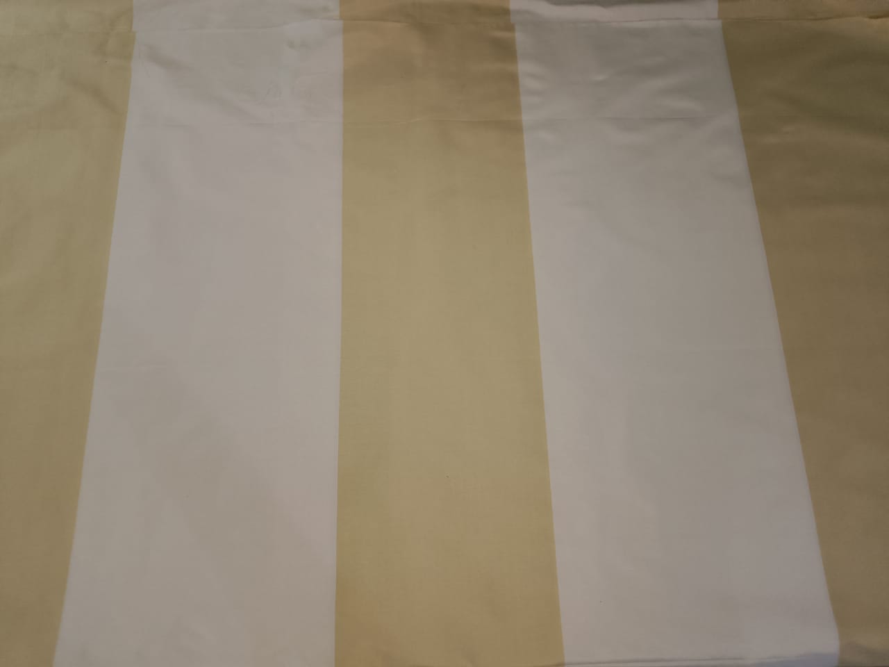 100% silk taffeta fabric light gold x cream color stripes 54"wide TAF#S44