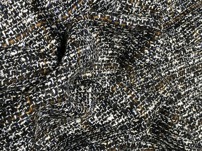 Suiting blended viscose ,poly, acrylic crepe 58" wide black, brown and white  [17718]